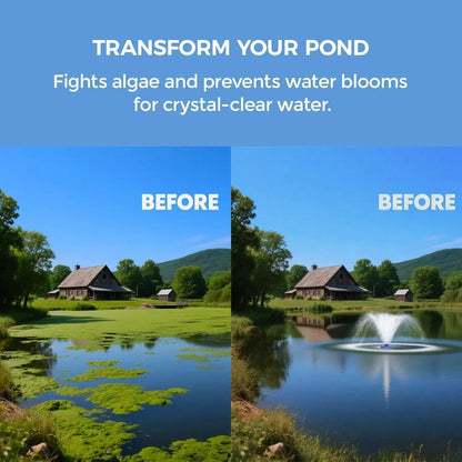1HP 750W Floating Pond Fountain Aerator, 15000 GPH Pump for Large Ponds & Lakes