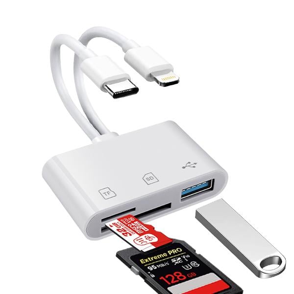 5-in-1 SD Card Reader for iPhone,iPad,Android