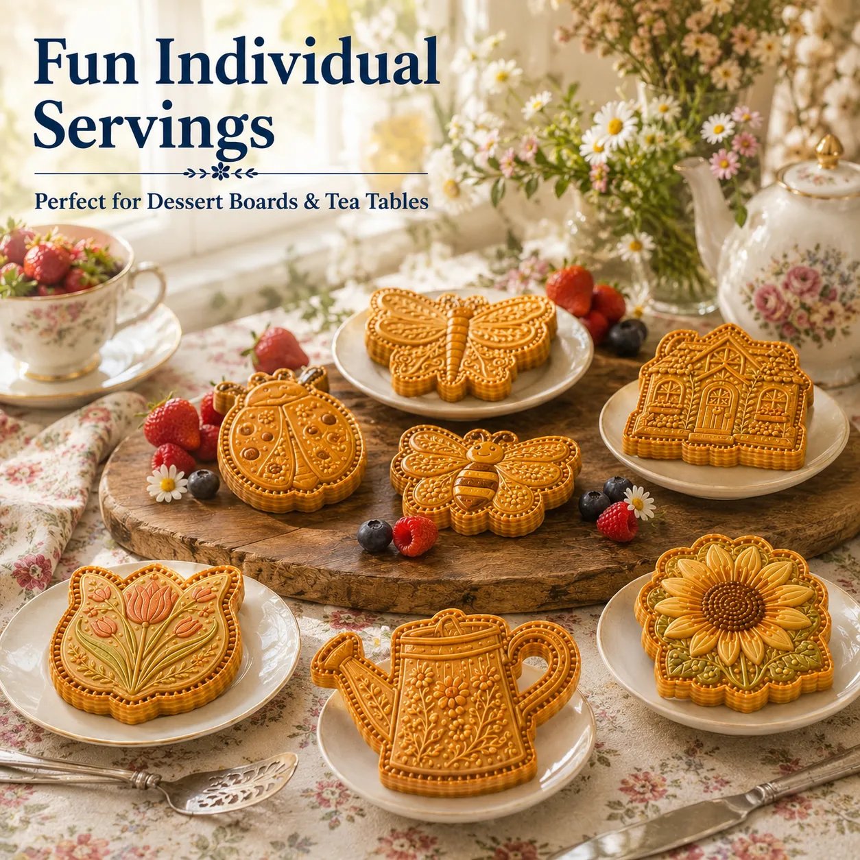 🎉⏳ Last Day 49% OFF – 🌸 8-Design Spring Garden Mini Pie Mold Collection | Reusable Embossed Molds for Shaping Detailed Bee, Butterfly, Ladybug, Sunflower, Cottage & More 🥧✨