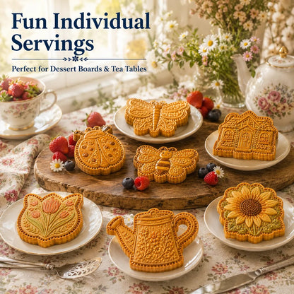 🎉⏳ Last Day 49% OFF – 🌸 8-Design Spring Garden Mini Pie Mold Collection | Reusable Embossed Molds for Shaping Detailed Bee, Butterfly, Ladybug, Sunflower, Cottage & More 🥧✨