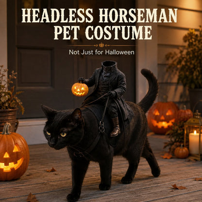 🎃 Headless Horseman Pet Costume — Hilarious Halloween Rider for Cats & Dogs 🐎