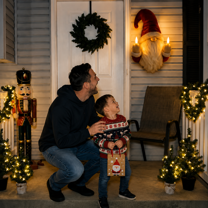 🎅 Light-Up Middle Finger Santa Wall Decor – Hilarious Christmas Decoration