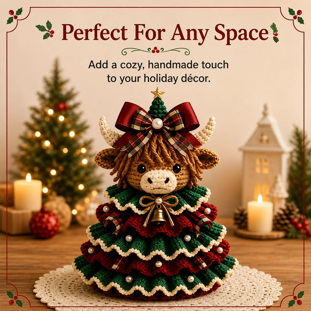🔥🎄Crochet Animal Christmas Tree DIY Kit – Stitch a Little Christmas Magic（Material kit (not finished product)