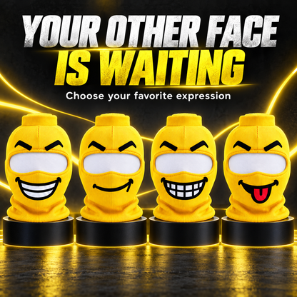 Funny Face Knit Mask – four expressions studio lineup