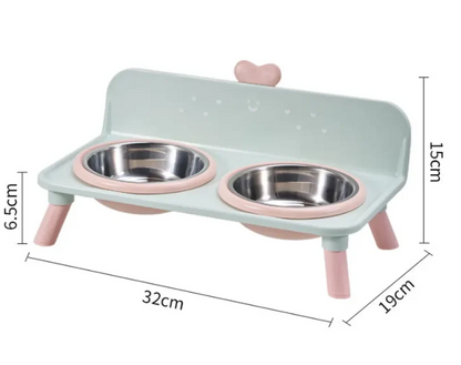 🐾 Elevated Pet Double Bowls | 4 Colors & Removable Bowls
