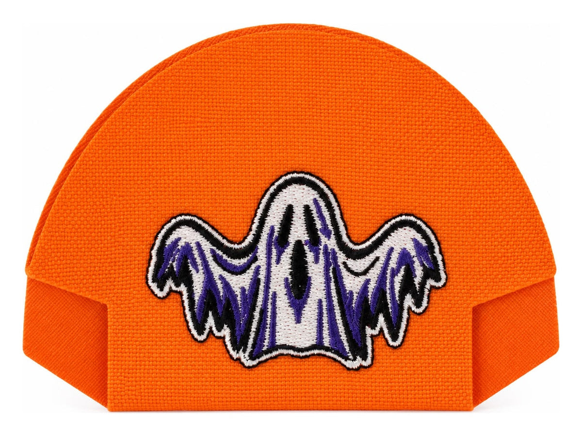 02 · Ghost — Orange embroidered cap-back insert; cap not included