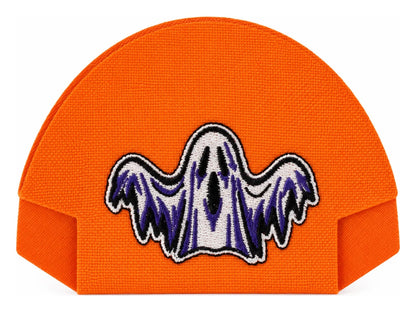 02 · Ghost — Orange embroidered cap-back insert; cap not included