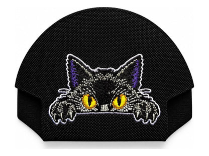 04 · Black Cat — Black embroidered cap-back insert; cap not included