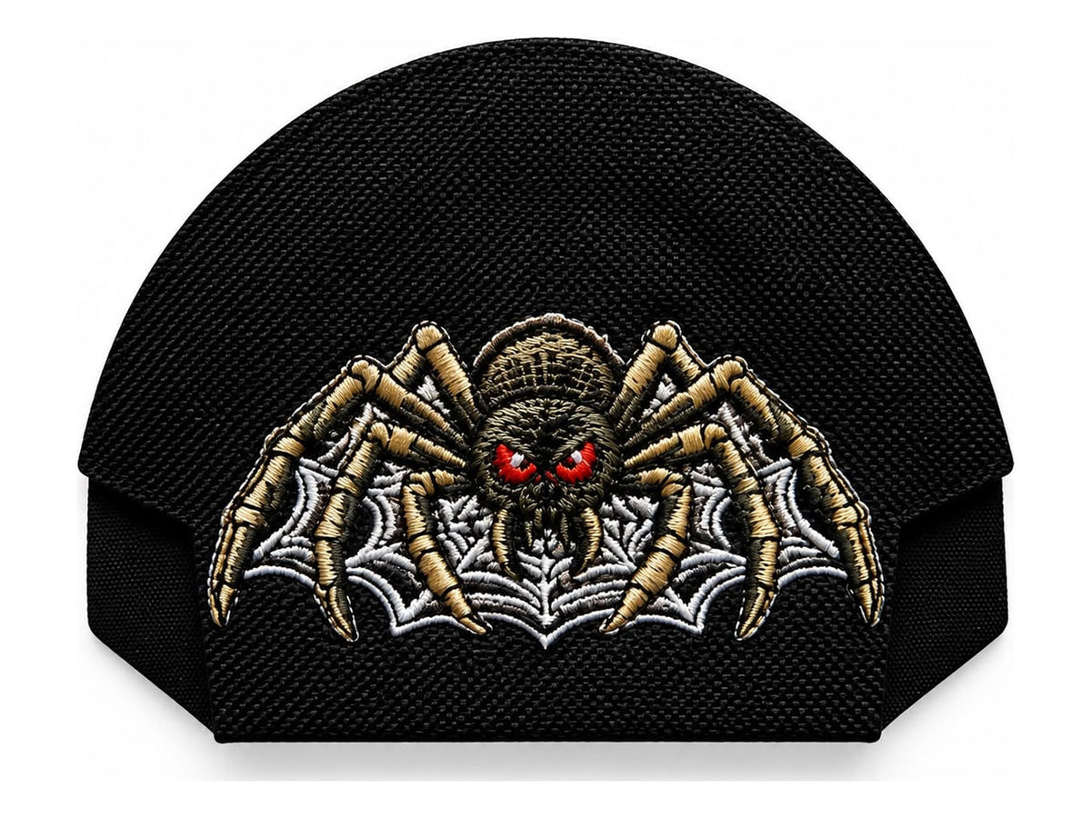 06 · Spider Web — Black embroidered cap-back insert; cap not included
