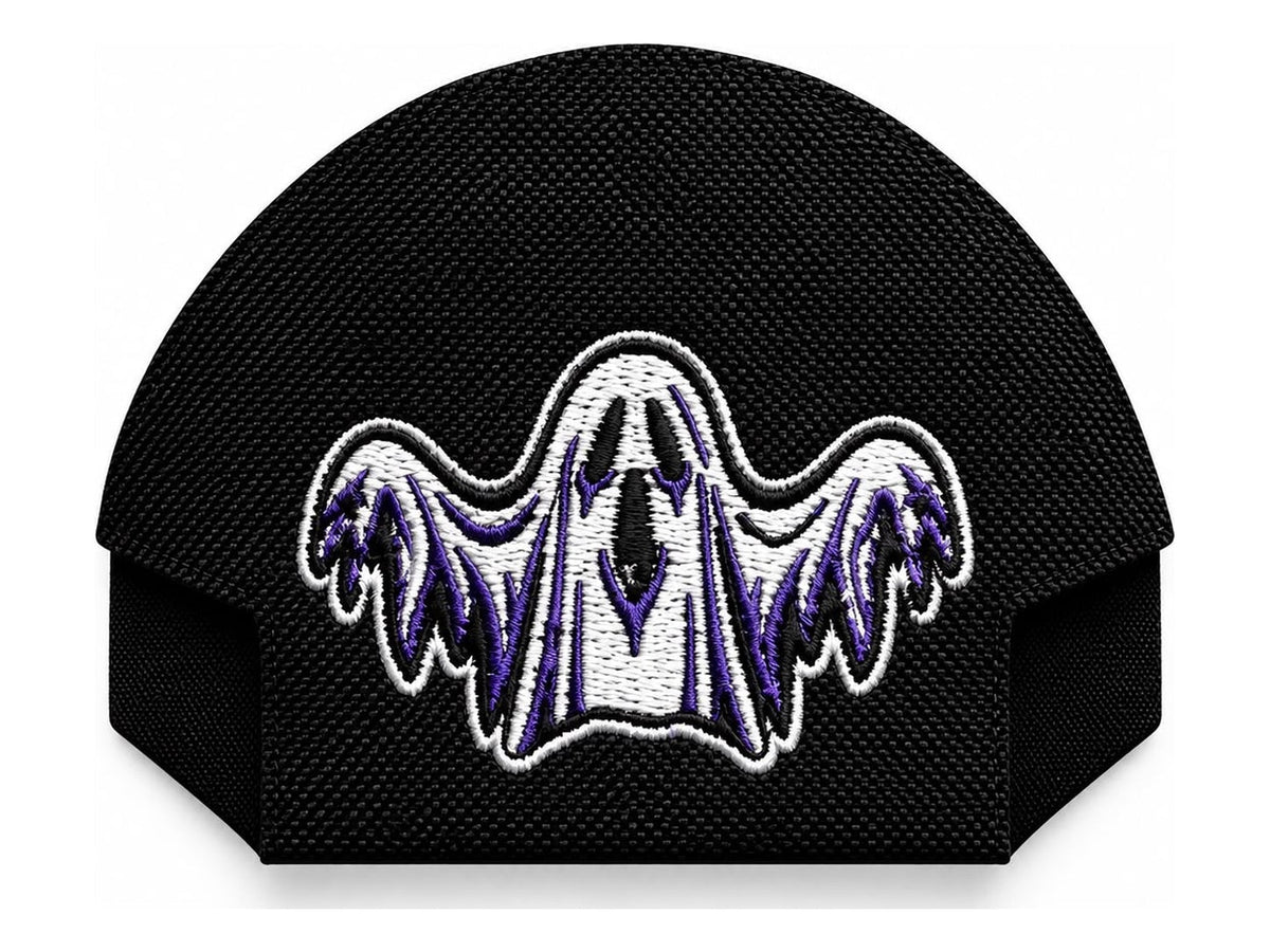 10 · Ghost — Black embroidered cap-back insert; cap not included