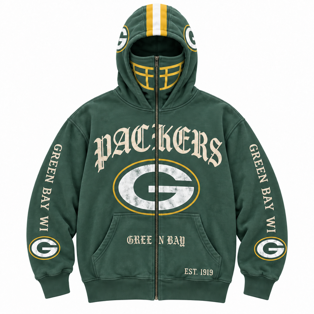 🏈 2-in-1 Football Zip Hoodie – Full-Zip Helmet Hood & Oversized Fit