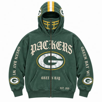 🏈 2-in-1 Football Zip Hoodie – Full-Zip Helmet Hood & Oversized Fit