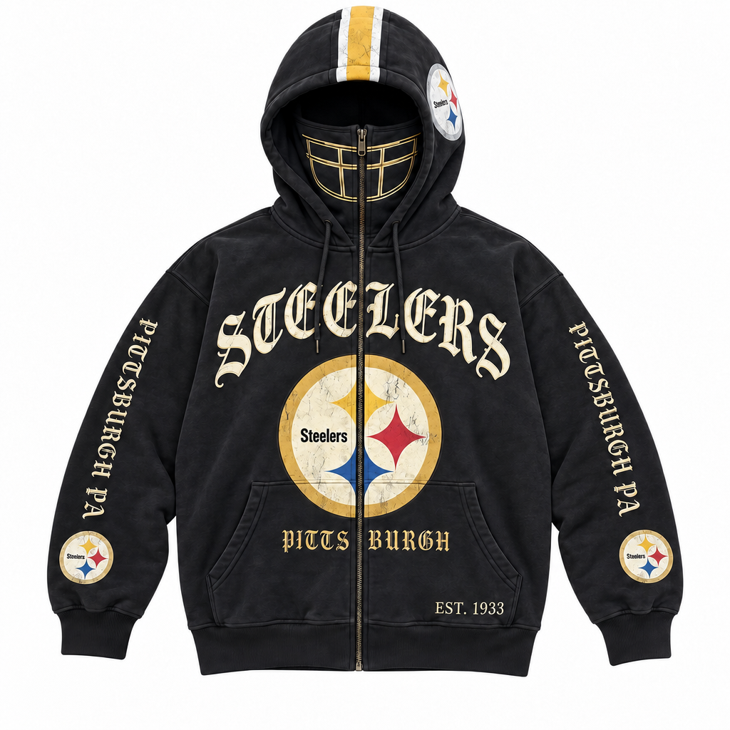 🏈 2-in-1 Football Zip Hoodie – Full-Zip Helmet Hood & Oversized Fit