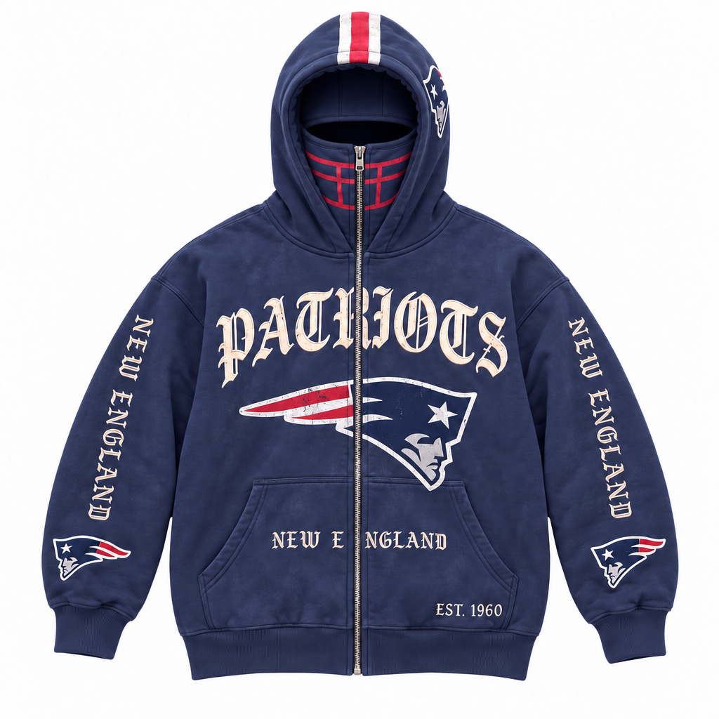 🏈 2-in-1 Football Zip Hoodie – Full-Zip Helmet Hood & Oversized Fit