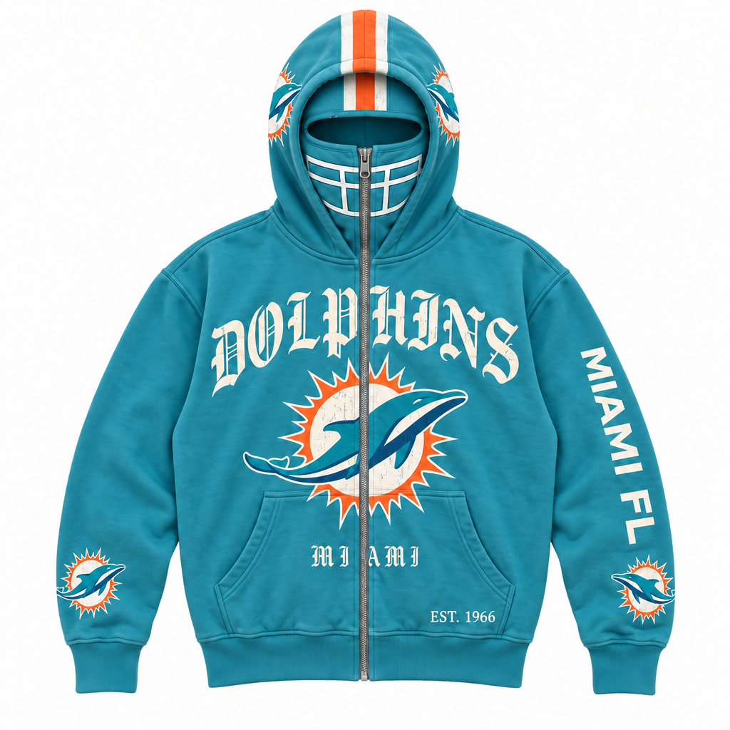 🏈 2-in-1 Football Zip Hoodie – Full-Zip Helmet Hood & Oversized Fit
