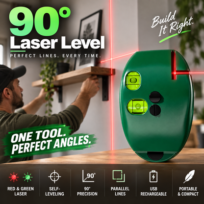 🎃Halloween Deal 50% OFF!🔧90° Laser Square – Dual-Line Layout Guide for Tiling & DIY