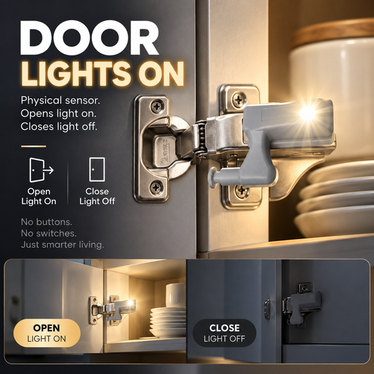 Multi-Function LED Hinge Light for Cabinets & Wardrobes – Physical Sensor, Auto On/Off