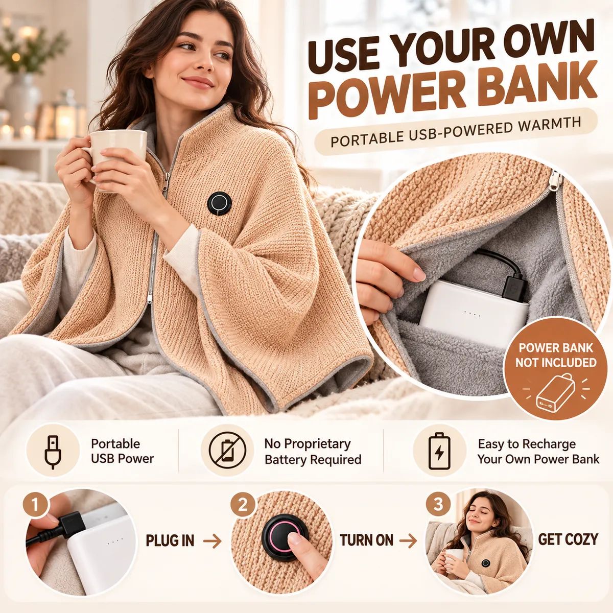⛄LIMITED-TIME 50% OFF‼️💞54K+ SOLD⭐🔥 USB HEATED WEARABLE SHAWL - image-6ac5fe1e0a794a9bb0119dc5