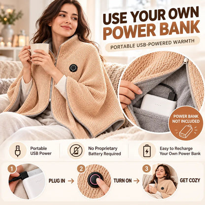 ⛄LIMITED-TIME 50% OFF‼️💞54K+ SOLD⭐🔥 USB HEATED WEARABLE SHAWL - image-6ac5fe1e0a794a9bb0119dc5