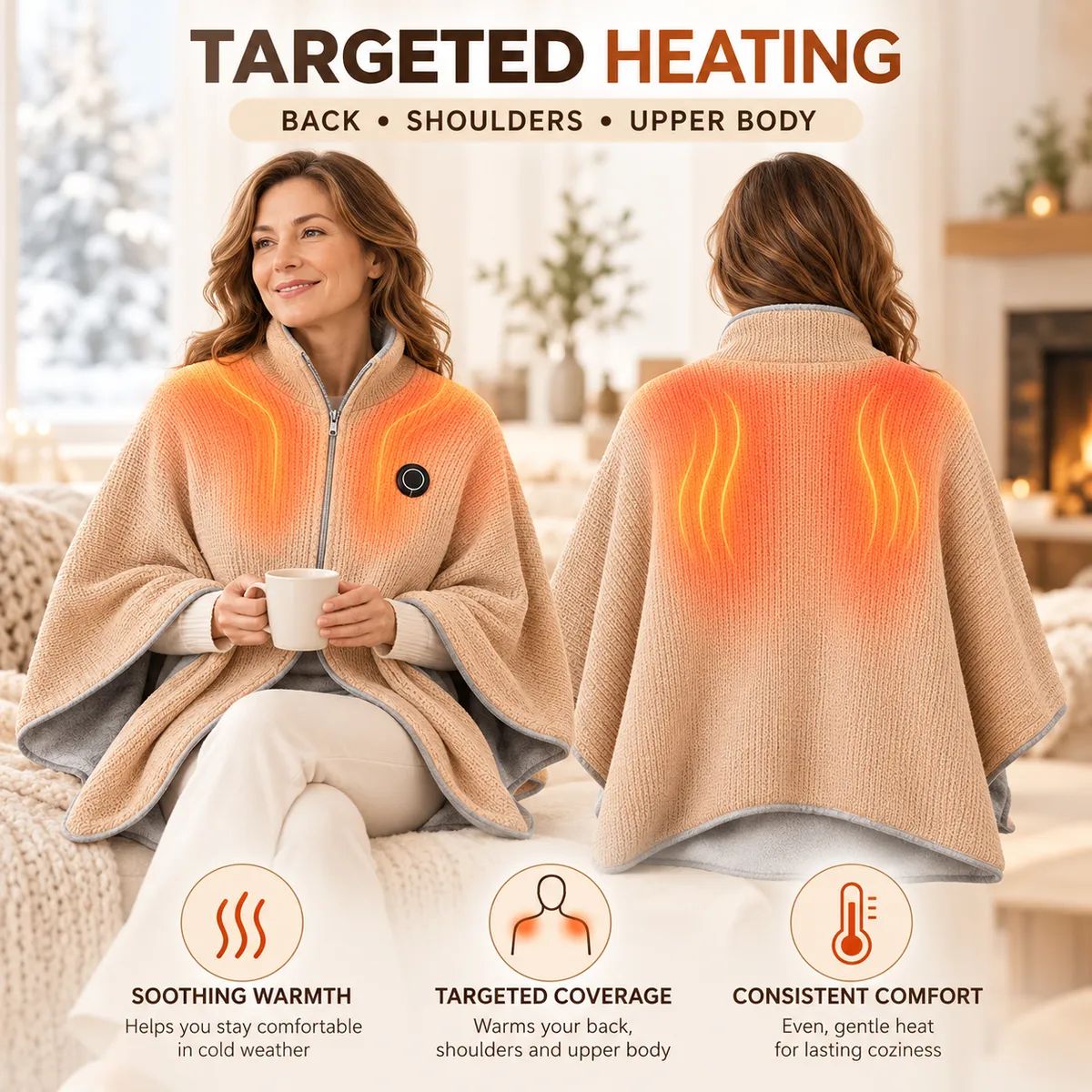 ⛄LIMITED-TIME 50% OFF‼️💞54K+ SOLD⭐🔥 USB HEATED WEARABLE SHAWL - image-6ac5fe1e69fed29bf68e539f