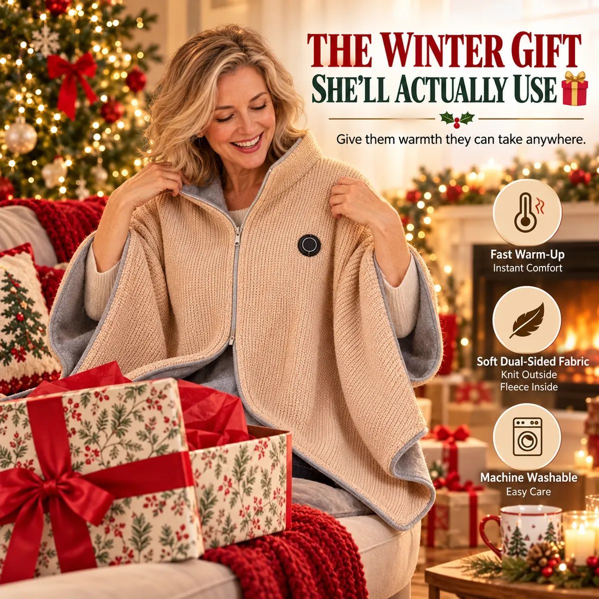 ⛄LIMITED-TIME 50% OFF‼️💞54K+ SOLD⭐🔥 USB HEATED WEARABLE SHAWL - image-6ac5fe1ed87cf81209727efc