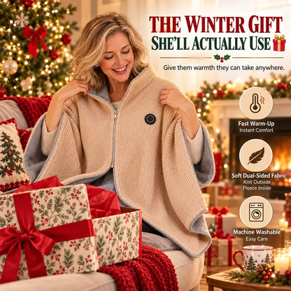 ⛄LIMITED-TIME 50% OFF‼️💞54K+ SOLD⭐🔥 USB HEATED WEARABLE SHAWL - image-6ac5fe1ed87cf81209727efc