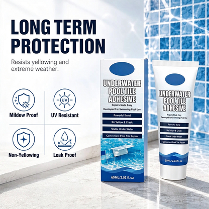 💧🏊 Repair Loose Pool Tiles Without Draining Water! High Strength Underwater Pool Tile Adhesive