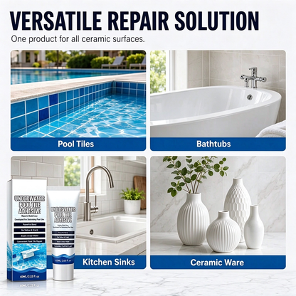 💧🏊 Repair Loose Pool Tiles Without Draining Water! High Strength Underwater Pool Tile Adhesive