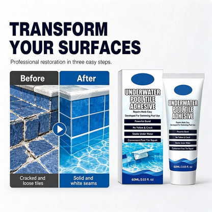 💧🏊 Repair Loose Pool Tiles Without Draining Water! High Strength Underwater Pool Tile Adhesive