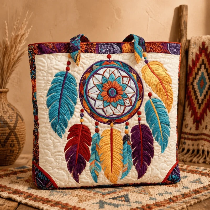 Handmade Native American Quilted Tote Bag