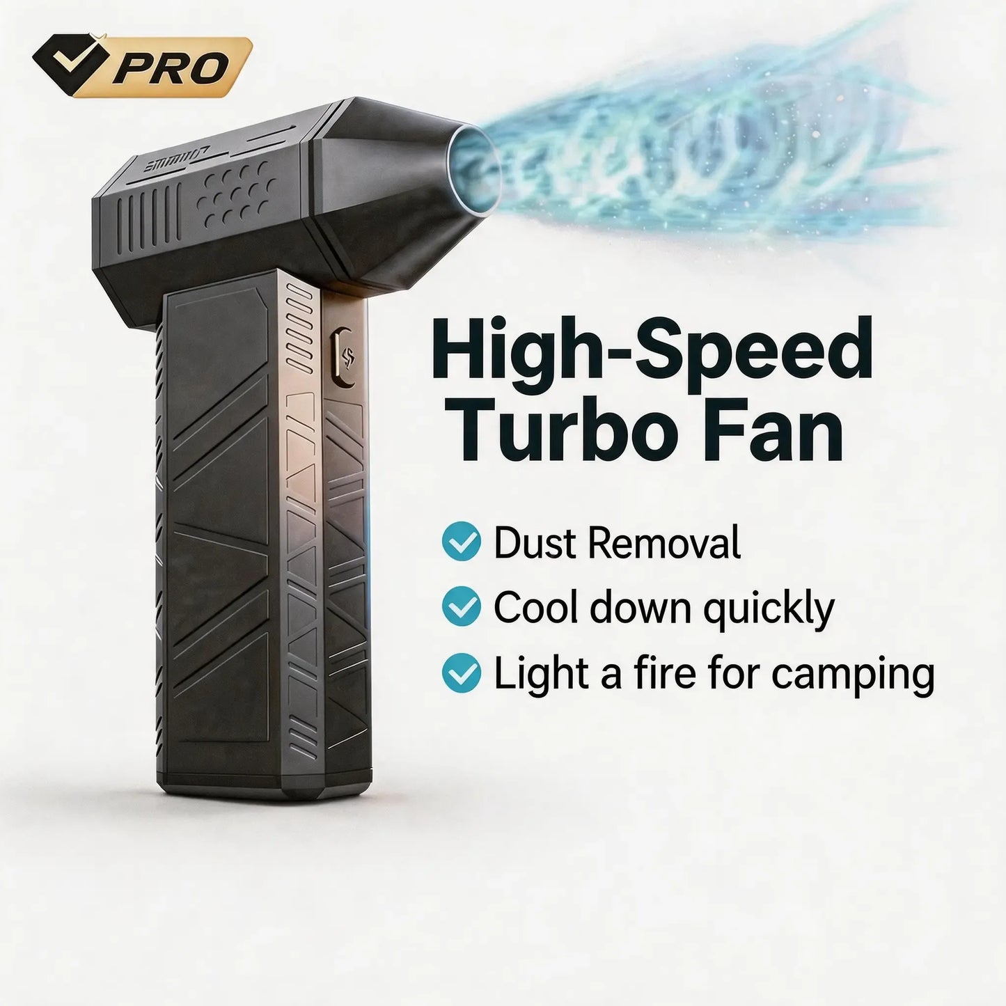 🚀130,000 RPM Turbo Fire Starting Fan｜Camping Fire Ignition, Leaf Blower, Car Detailing Cleaner