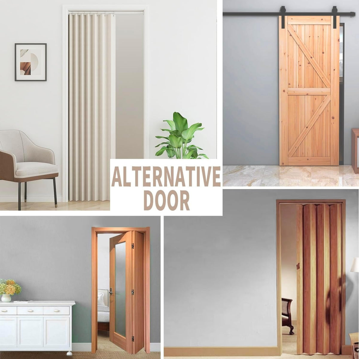 Pleated curtain alternative to traditional door