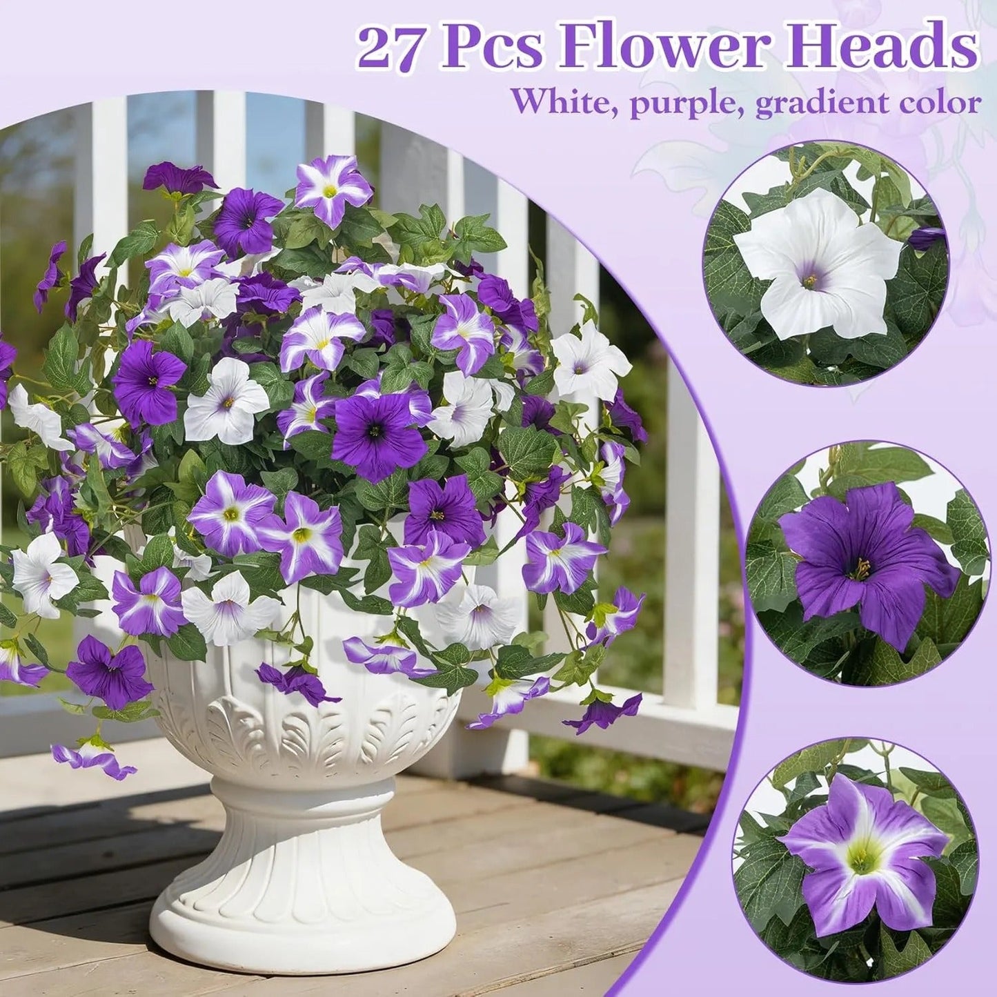 Last Day 61% OFF🔥 Fade-Proof, UV-Resistant Artificial Petunias – Vibrant, Colorfast Outdoor Flowers for Patio & Garden