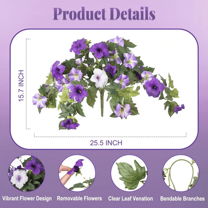 Last Day 61% OFF🔥 Fade-Proof, UV-Resistant Artificial Petunias – Vibrant, Colorfast Outdoor Flowers for Patio & Garden