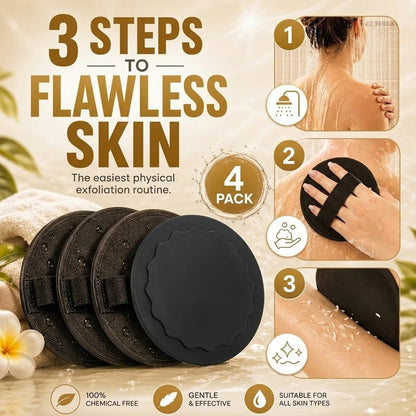 🧽 4-Pack Soft Rubber Shower Scrubber – Gentle Yet Effective, Exfoliates & Cleanses All Skin Types