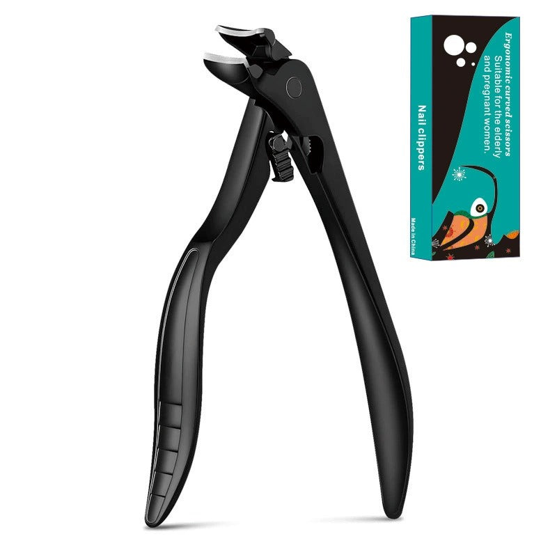 ✂️ Black Curved Nail Clipper – Ergonomic & Easy for Seniors 🖤