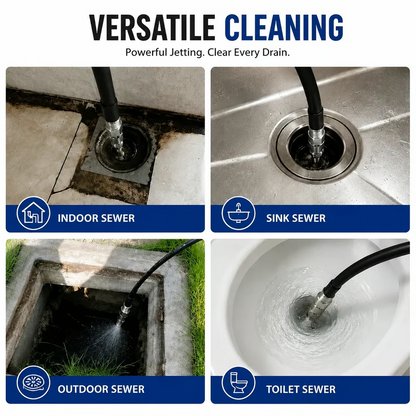 6500 PSI Stainless Steel Sewer Jetter Nozzle – 1/4" Quick Connect Drain Cleaning Attachment for Pressure Washers