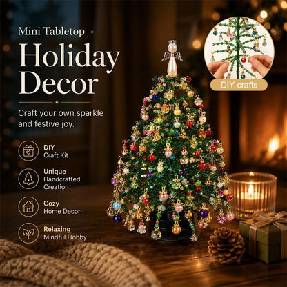 🎄✨Handmade Elegant Beaded Mini Christmas Tree | Collectible Premium Holiday Decor Kit