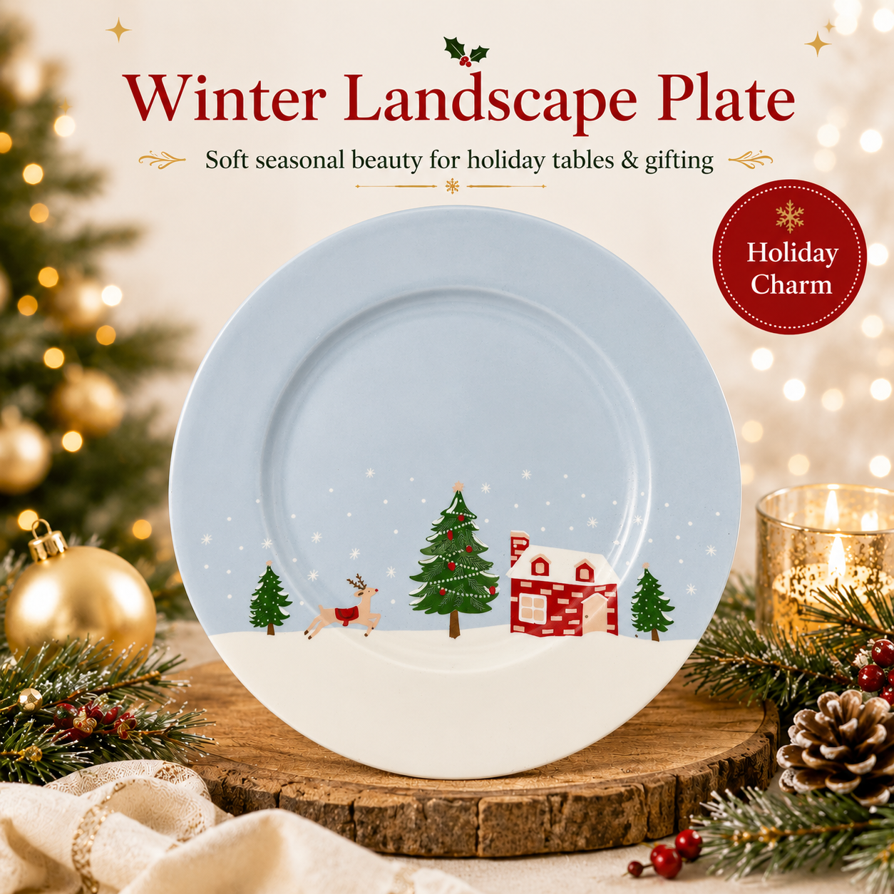 🎄Merry & Bright Christmas Plate Collection🎁🍽️ – Festive Holiday Serving Plates