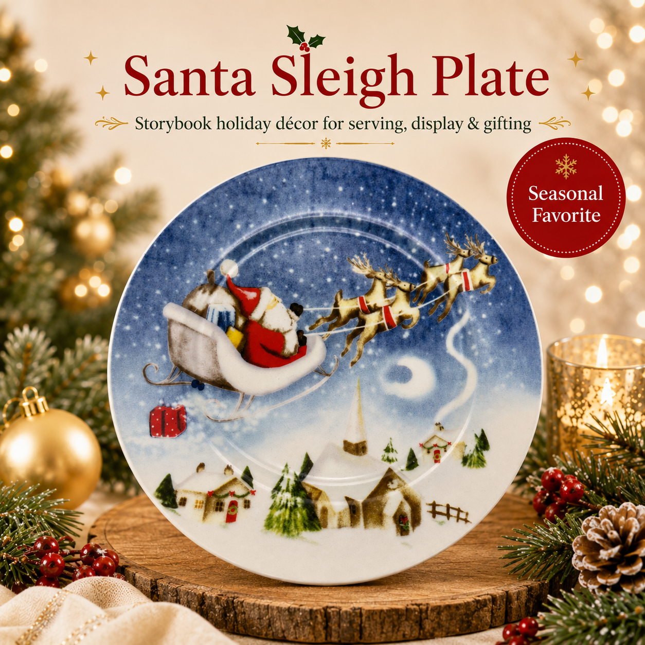 🎄Merry & Bright Christmas Plate Collection🎁🍽️ – Festive Holiday Serving Plates