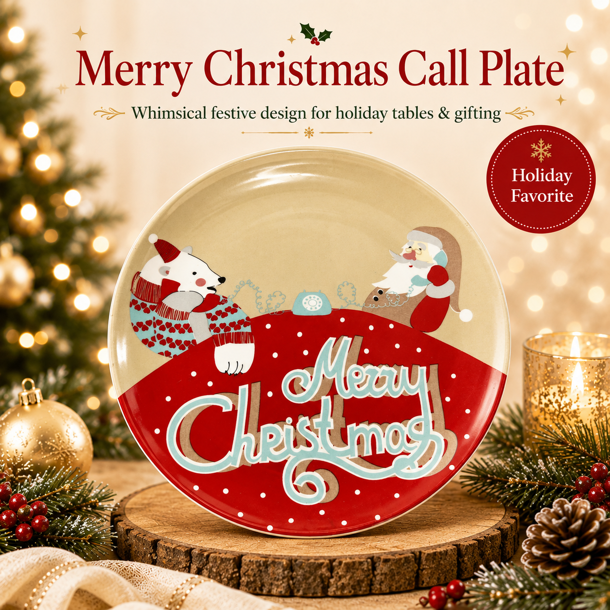 🎄Merry & Bright Christmas Plate Collection🎁🍽️ – Festive Holiday Serving Plates