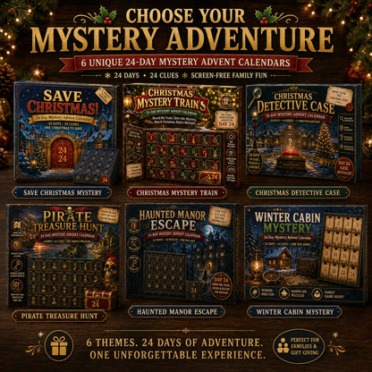 🎄🔎 Mystery Adventure Advent Calendar -24 Days, 24 Clues, One Final Reveal