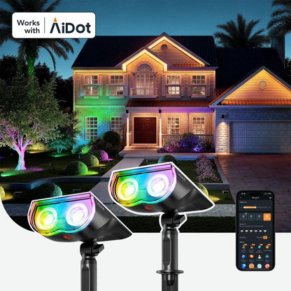 Linkind SL5C Smart Solar Spotlight - RGB & Tunable White Landscape Light