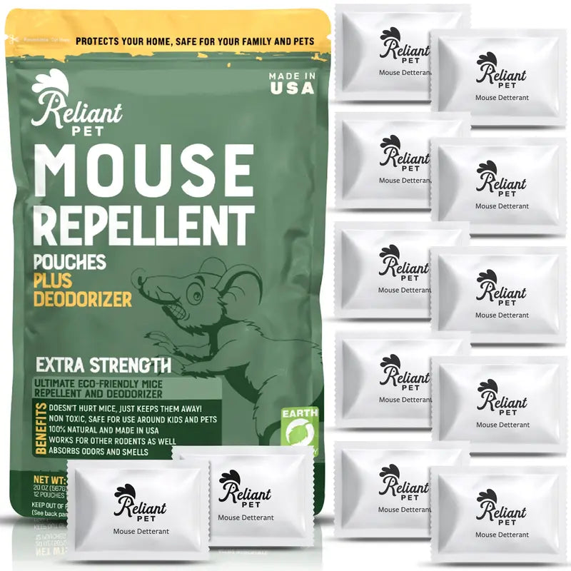 Reliant Pet Mouse Repellent Pouches – Peppermint & Cinnamon, 12 Pack
