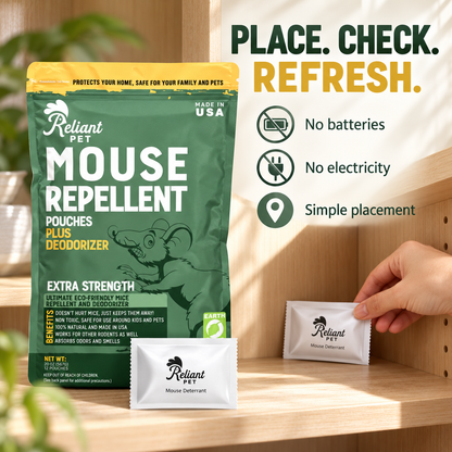 Reliant Pet Mouse Repellent Pouches – Peppermint & Cinnamon, 12 Pack