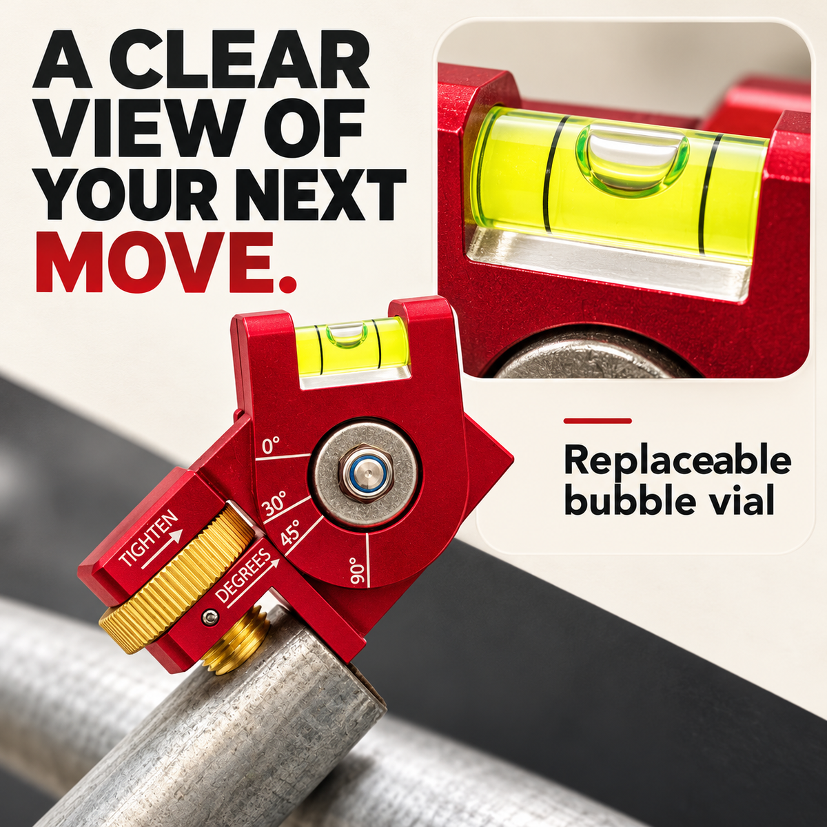 4-in-1 magnetic conduit level - vial