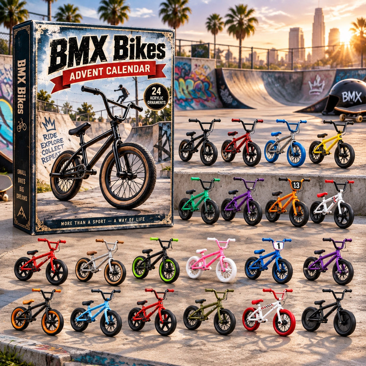 BMX Bikes Advent Calendar 2026 - 24-Day Festive Countdown, Acrylic Charms Blind Box