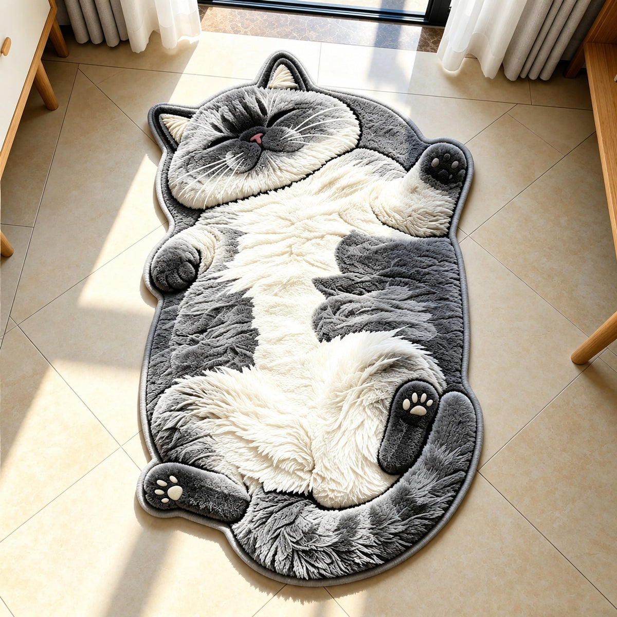 Chubby Tabby Cat Shaped Rug 🐱🤎
