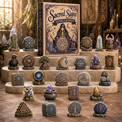 Wiccan Sacred Signs Advent Calendar 2026 - 24-Day Festive Countdown, Acrylic Charms Blind Box