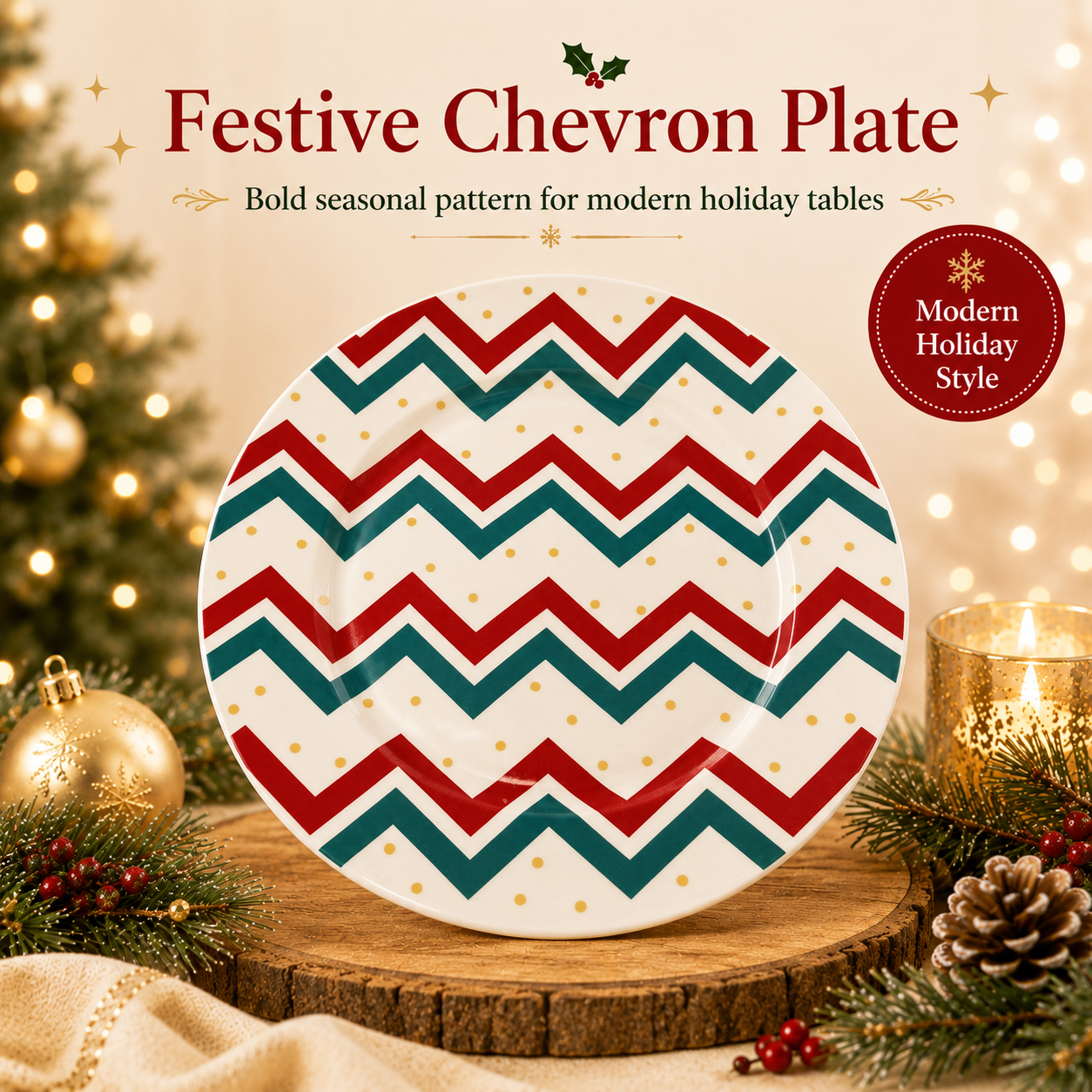 🎄Merry & Bright Christmas Plate Collection🎁🍽️ – Festive Holiday Serving Plates